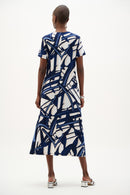 Abstract Print Dress - Vanilla Multi