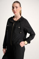 Hood Boxy Utility Jacket - Black