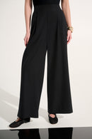 Pull-On Wide Leg Trousers - Black
