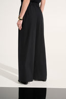 Pull-On Wide Leg Trousers - Black