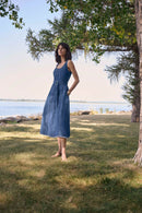 Denim Fit And Flare Dress - Denim Medium Blue