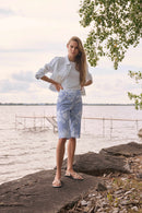 Lace Embroidery Denim Jacket - White