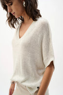 Sweater Knit Relaxed Top - Vanilla