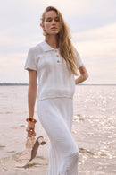 Sweater Knit Shirt - Vanilla