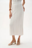 Sweater Knit Pencil Skirt - Vanilla