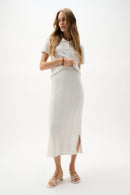 Sweater Knit Pencil Skirt - Vanilla