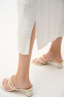 Sweater Knit Pencil Skirt - Vanilla
