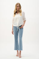 Joseph Ribkoff Stripe Straight Jeans - Blue/white