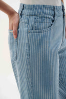 Joseph Ribkoff Stripe Straight Jeans - Blue/white