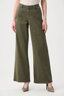 Featherweave WideLeg Jean - Avocado