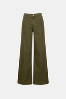 Featherweave WideLeg Jean - Avocado