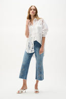 Cotton Lace Boxy Blouse - White