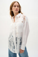Cotton Lace Boxy Blouse - White