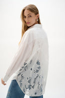 Cotton Lace Boxy Blouse - White