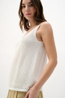 Embellished Knit Camisole - Vanilla