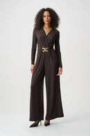 Wide-Leg Wrap Jumpsuit - Mocha