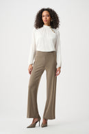 Satin Stand-Collar Top - Winter White