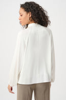 Satin Stand-Collar Top - Winter White