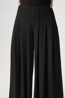 Twill Wide-Leg Trouser - Black