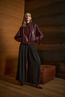 Twill Wide-Leg Trouser - Black