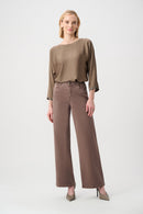 Satin Boat-Neck Tunic - Mink