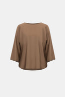 Satin Boat-Neck Tunic - Mink