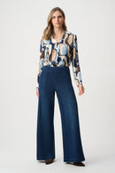 Satin Geometric Top - Off White/multi