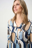Satin Geometric Top - Off White/multi