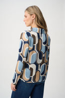 Satin Geometric Top - Off White/multi