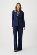 Scuba Crepe Fitted Blazer - Indigo
