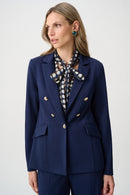 Scuba Crepe Fitted Blazer - Indigo