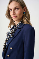 Scuba Crepe Fitted Blazer - Indigo