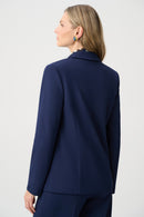 Scuba Crepe Fitted Blazer - Indigo