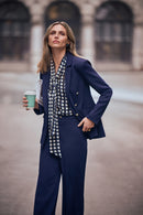 Scuba Crepe Fitted Blazer - Indigo