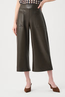 Leatherette Culotte Trouser - Mocha