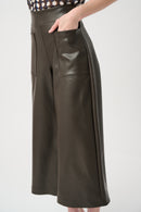 Leatherette Culotte Trouser - Mocha