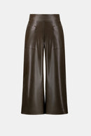 Leatherette Culotte Trouser - Mocha
