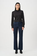 Jersey Mock Neck Top - Black