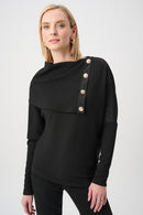 Jacquard Boxy Top - Black