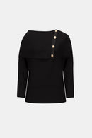 Jacquard Boxy Top - Black