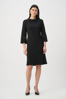 Pearl Detail A-Line Dress - Black