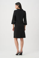 Pearl Detail A-Line Dress - Black