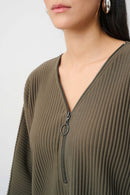 Scuba Crepe Zip Neck Top - Avocado