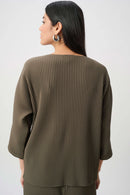 Scuba Crepe Zip Neck Top - Avocado