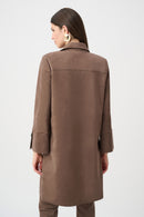 Scuba Suede Straight Coat - Mink