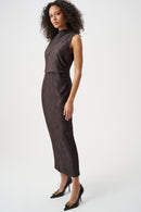 Satin Sleeveless Dress - Mocha