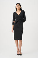 Knot Waist Sheath Dress - Black