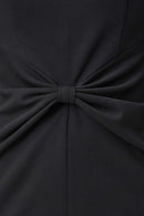 Knot Waist Sheath Dress - Black
