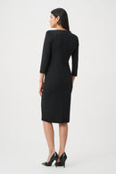 Knot Waist Sheath Dress - Black