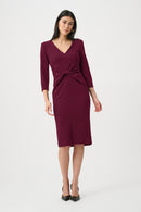 Knot Waist Sheath Dress - Elderberry